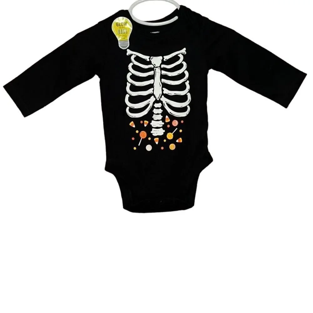Children's Place Halloween Glow-in-the-Dark Graphic Onesie *Free Gift Included*